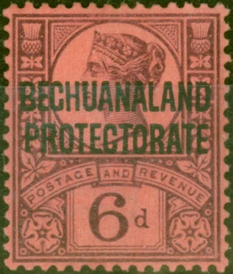 Bechuanaland 1897 6d Purple Rose Red Sg65 Good Mtd Mint