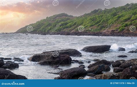 Sunset in a Rocky Coastline Stock Photo - Image of coast, river: 279811378