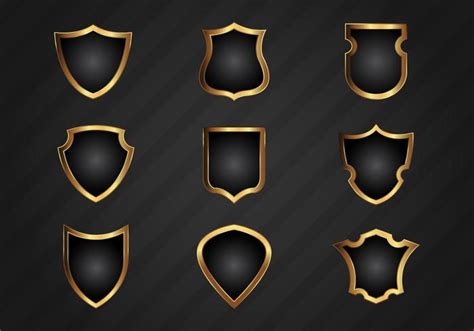 Free Realistic Gold Shield Shapes Vector Download Free Vector Art Stock Graphics And Images