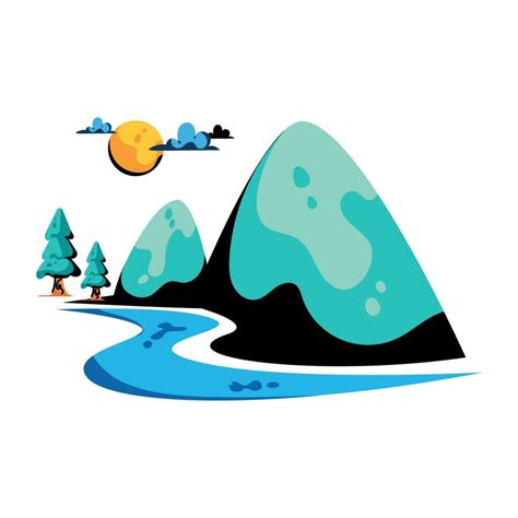 Trendy Nature Landscape 25438677 Vector Art at Vecteezy