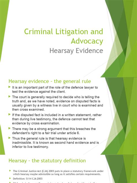 Hearsay Evidence Pdf Evidence Law Hearsay