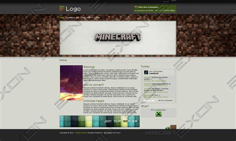 Minecraft HTML Template For SALE UPDATED By JamiraCraft On DeviantArt