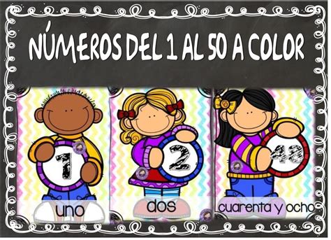 Fabulosos diseños de números del 1 al 50 a color Material Educativo