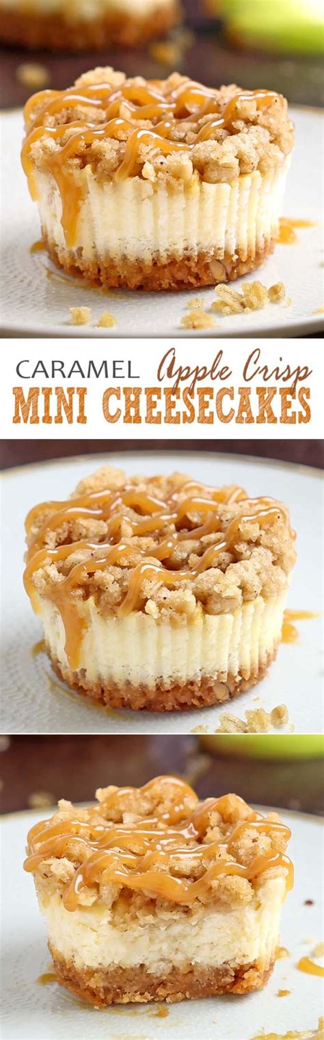 Caramel Apple Crisp Mini Cheesecakes Cakescottage