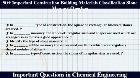 Mcq Questions Construction Building Materials Classification Stone