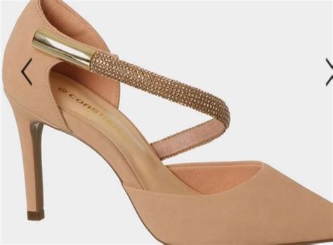 Scarpin Nude Detalhe Tira Strass Sandália Feminina Constance Usado enjoei