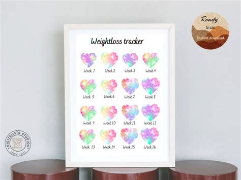 Printable Weight Loss Tracker Digital Weekly Weight Tracker Etsy