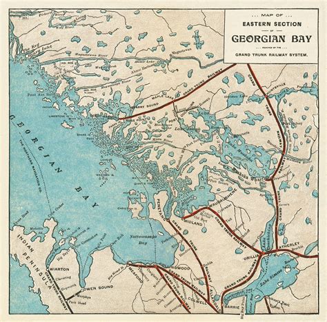 Eastern Section of Georgian Bay - Grand Trunk Railway Map from 1903 ...