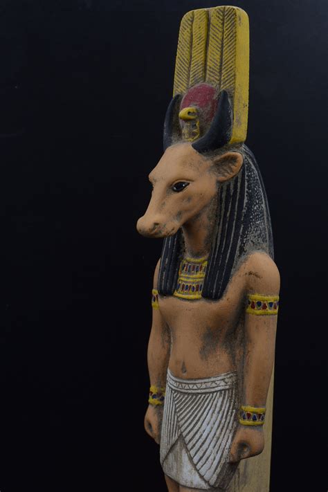 Unique Egyptian Art Heavy Statue Of The Warrior God Montu Etsy