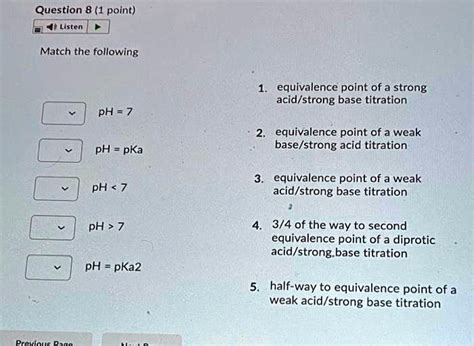 Solved Question 8 1 Point Listen Match The Following Equivalence