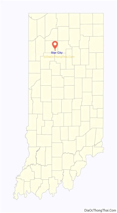 Map of Star City CDP, Indiana - Thong Thai Real