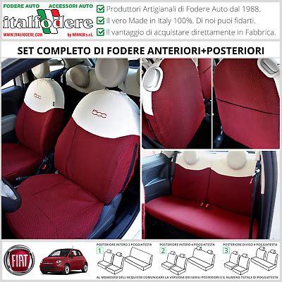 Fiat 500 Seat Covers Set - Velcromag