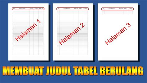 Fungsi Tabel Dan Cara Membuat Judul Tabel Berulang Di Word Teknoapps