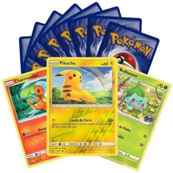 100 Cartas Pokemon Original Sem Repetições 05 Brilhantes Garantidas