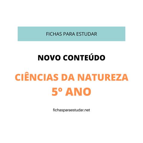 Fichas De Ciencias 5 Ano