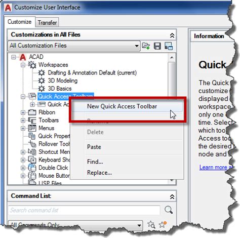 Customizing AutoCAD Quick Access Toolbar CADnotes