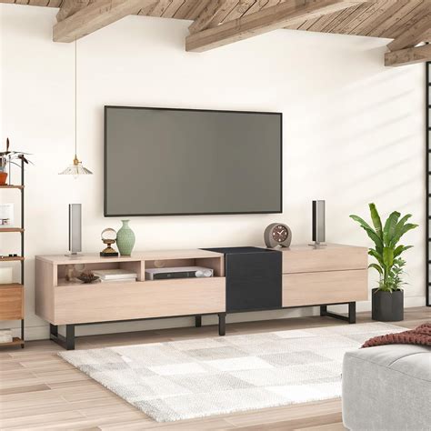 Amazon Virubi Modern Tv Stand With Cabinets Open Shelves