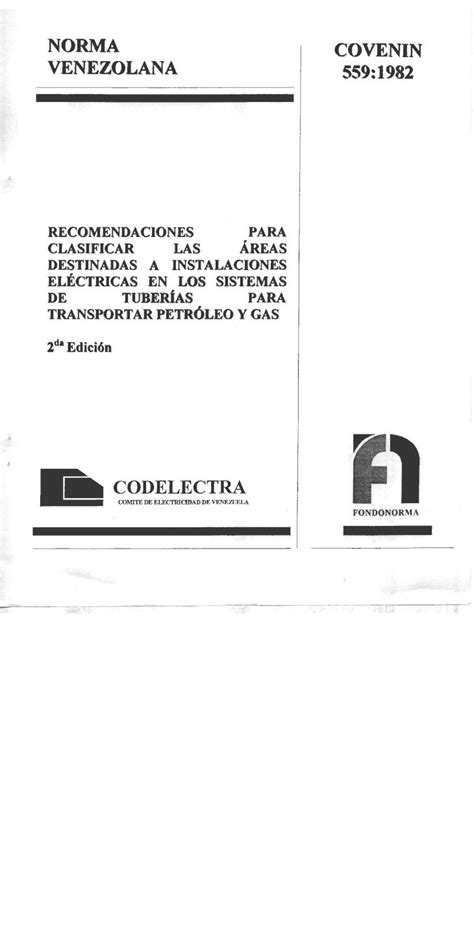 PDF Covenin 559 1982 Clasificacion De Areas DOKUMEN TIPS