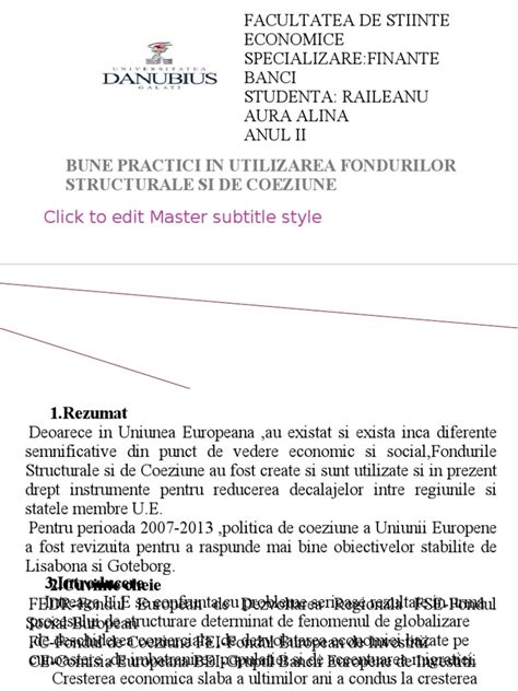 Pdf Bune Practici In Utilizarea Fondurilor Structurale Si De Coeziune