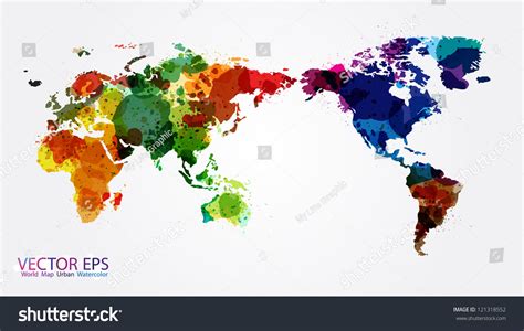 World Map Watercolor Vector Illustration Stock Vector (Royalty Free ...