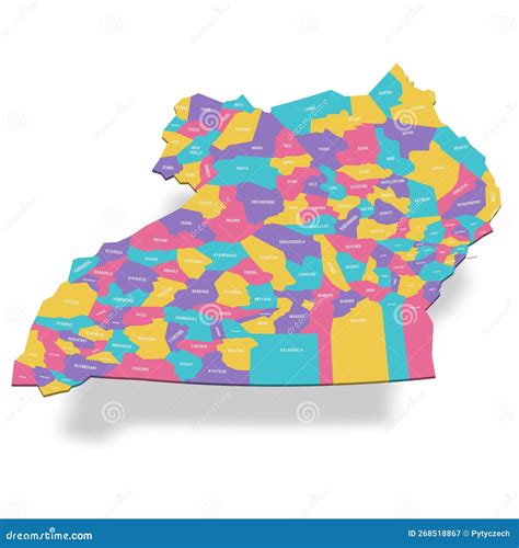 Map Of Uganda Political World Map With Magnifying Glass Cartoon Vector