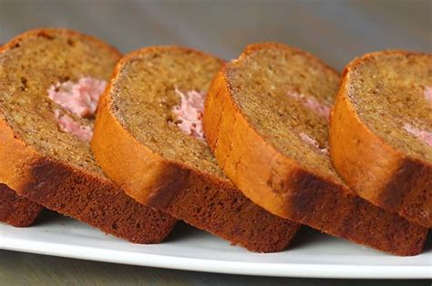 Strawberry Cream Cheese Stuffed Banana Bread