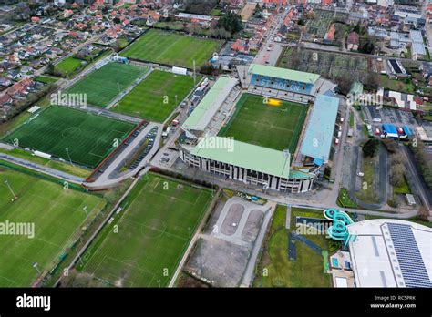 JANUARY 5, 2019, Bruges, Belgium: Jan Breydel Stadium aerial view is ...