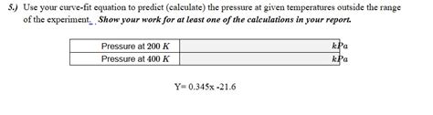 5 ﻿use Your Curve Fit Equation To Predict