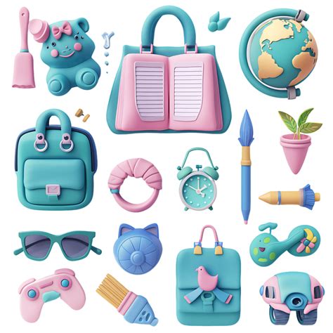 School Icons 3d Set Transparent Background 47308164 Png