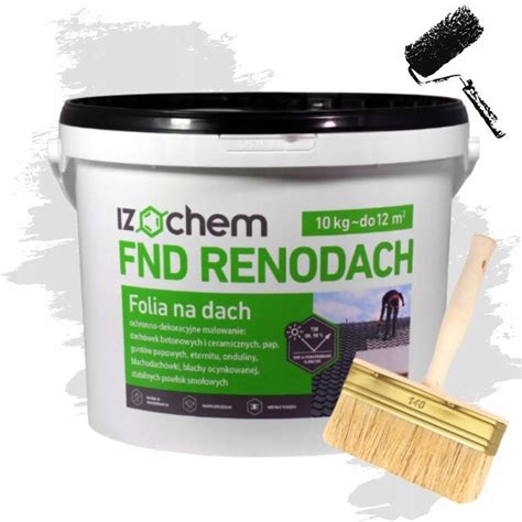 PAPA W PŁYNIE FOLIA NA DACH IZOCHEM RENODACH BIAŁY 10 KG PĘDZEL 13 CM