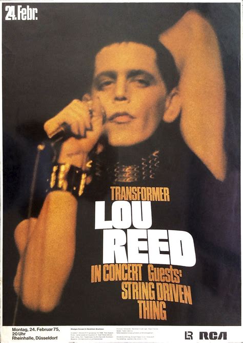 Lou Reed 1975 German Concert Poster Velvet Underground Lou Reed