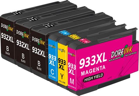 HP 932XL Black And No 933XL Original Ink Pack 4 Units Officejet 6100