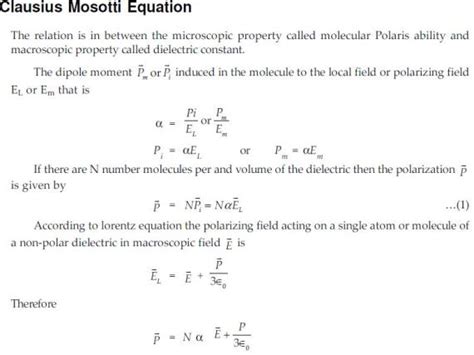 Vedupro: Clausius Mossotti Equation, Clausius Mossotti Relation ......