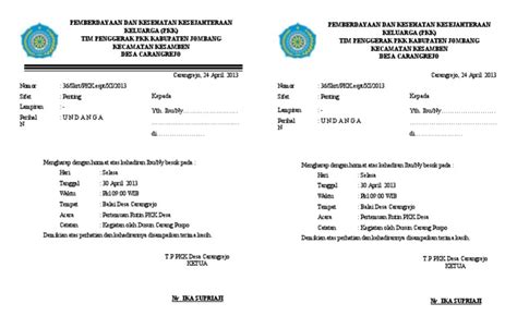 Contoh Undangan Pkk Pdf