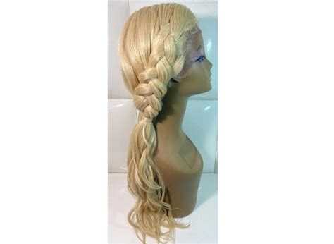 LIGHT BLONDE Swiss Lace Front Wig Long Wavy Braids Loose Etsy