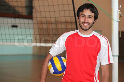 Man Spielt Volleyball Stock Bild Colourbox