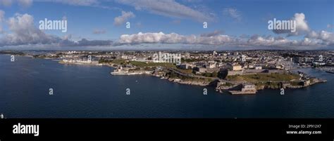 Plymouth Hoe, Smeaton's Tower & Tinside Lido, Plymouth, Devon Aerial ...