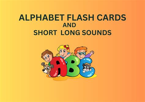 Alphabet Flash Cards Short Long Sounds 33 Cards Vintage Alphabet Flash