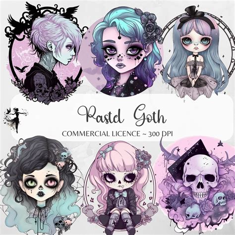 Pastel Goth Clipart Goth Png Magic Pastels Clipart Set Cute Halloween