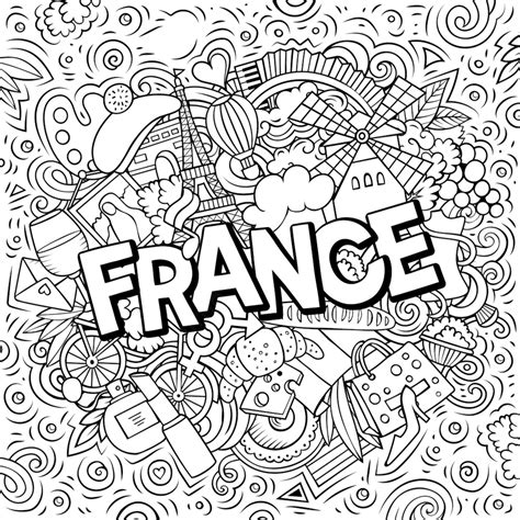 France Hand Drawn Cartoon Doodles Illustration Background, Historical, Air, Book Background ...