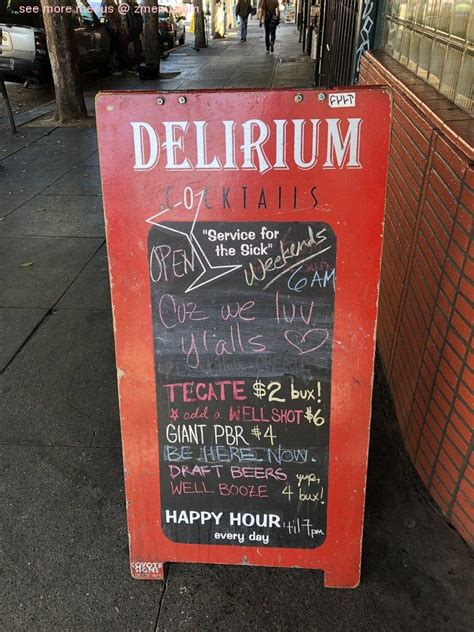 Online Menu of Delirium Restaurant, San Francisco, California, 94103 - Zmenu