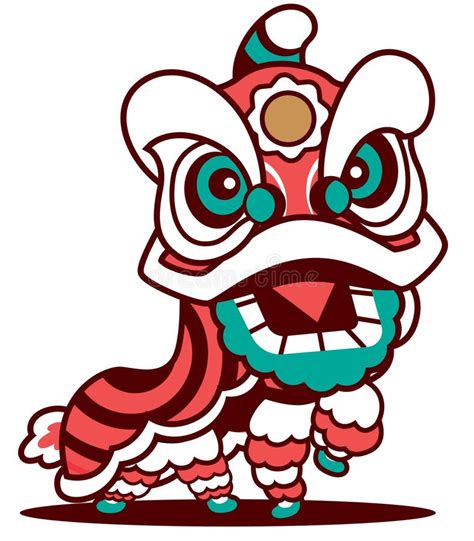 Lion Dance On Chinese New Year Vector Stock Vector Illustration Of