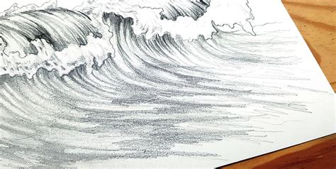 How To Draw Ocean Waves With Pencil