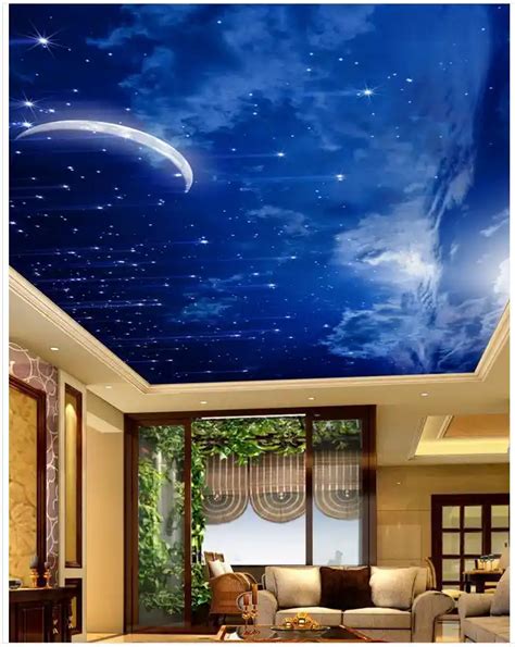 Beautiful Moon Night Sky Ceiling Landscape Wallpaper Murals Ceilings 3d