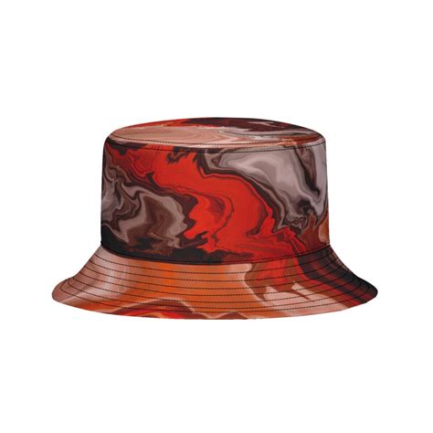 Orange Bucket Hat Hippy Retro Bucket Cap Trippy Rave Hat Marble Etsy