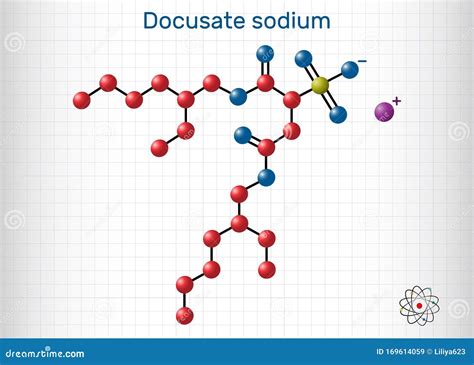 Docusate Sodium Dioctyl Sodium Sulfosuccinate Stool Softener Drug Molecule Laxative Skeletal