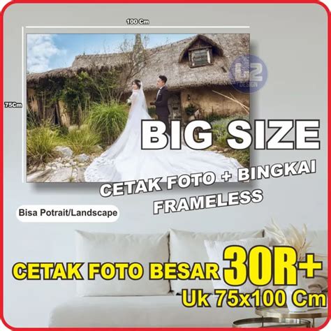 Cetak Foto Besar R X Cm Bingkai Kayu Minimalis Lazada