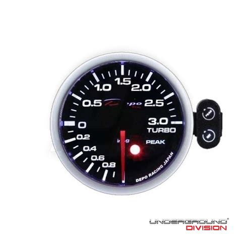 DEPO RACING PK WA SERIES 60MM 3 BAR BOOST GAUGE WHITE AMBER DISPLAY