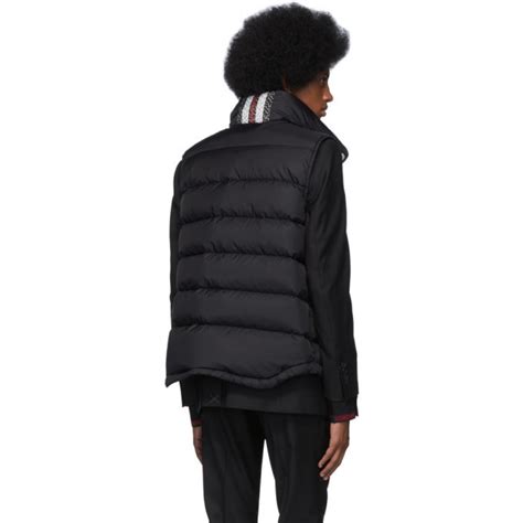 Burberry Black Monogram Puffer Down Midland Vest Burberry