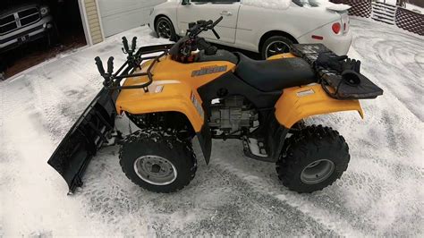 Honda Recon 250 2 Wheel Drive Four Wheeler Plowing Snow Home Made